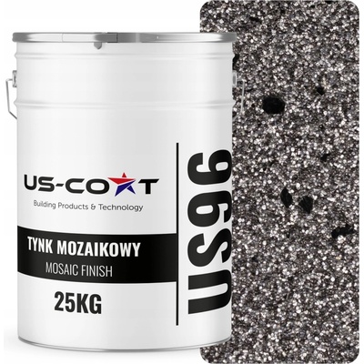 US-Coat MOZAIKOVÁ OMÍTKA MOZAIKA 25KG ŠEDÁ TMAVÁ ČERNÁ SLÍDA M44 PRYSKYŘIČNÁ FASÁDNÍ