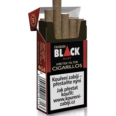 Doutníčky Djarum Black RUBY Kretek Filtr Cigarillos 10 ks V