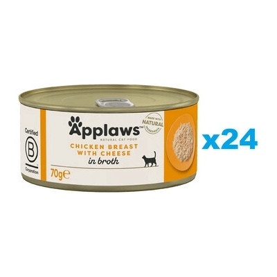 Applaws Cat Adult Chicken Breast with Cheese in Broth kuracie prsia so syrom vo vývare 24x 70 g