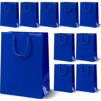 Allbag LAMINÁTOVÁ PAPIEROVÁ TAŠKA 30x10x40cm TMAVOMODRÁ 190 g/m2 DARČEKOVÁ 10 ks