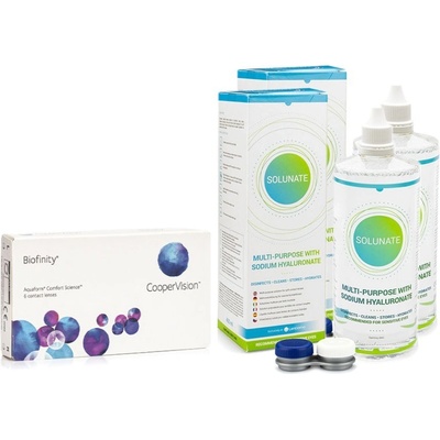 Cooper Vision Biofinity 6 čoček + 2 x Solunate Multi-Purpose 400 ml s pouzdrem – Hledejceny.cz
