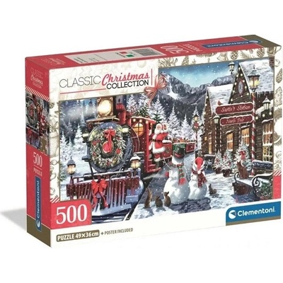 Clementoni Christmas Collection vlaková stanica 500 dielov