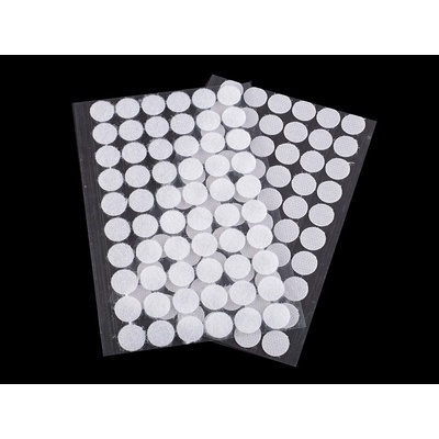 Suchý zip samolepicí kolečka Ø15 mm Varianta: 1 bílá, Balení: 1 karta
