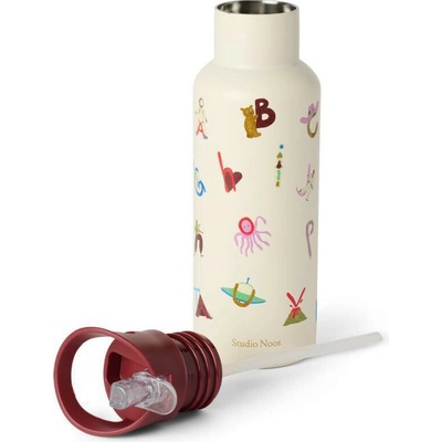 Suavinex nerezová fľaša na nápoj Medium 500 ml Abeceda