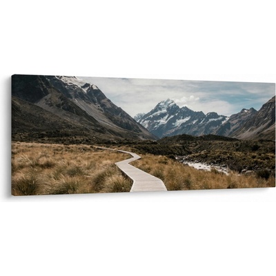 Obraz - Chodník v údolí hory Mt. Cook, jednodílný 120x50 cm
