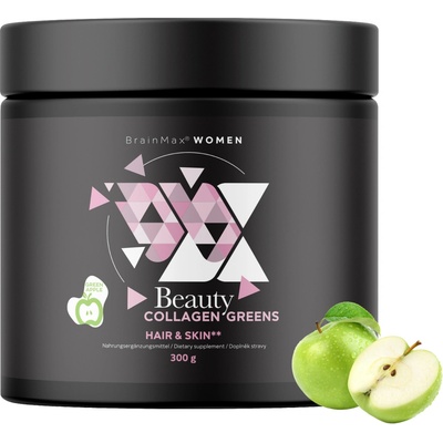 BrainMax Women Beauty Collagen Greens zelené jablko 300 g