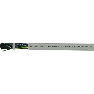 Helu H05VV5-F (NYSLYÖ-JZ) 13017-500 riadiaci kábel 7 G 0.75 mm² 500m sivá