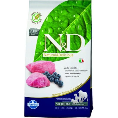 N&D Grain Free Adult Medium Lamb & Blueberry 12 kg