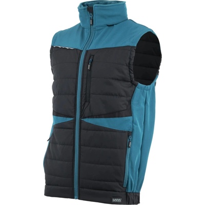 Sara Workwear Hybridní vesta COMFORT PLUS petrolejová černá