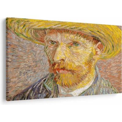 Obraz - Vincent van Gogh, Self-Portrait with a Straw Hat (The Potato Peeler), reprodukcia, jednodielne 120x80 cm