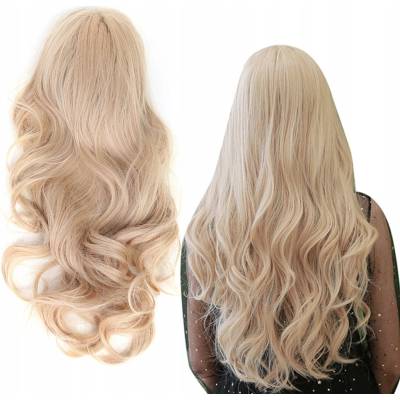 Příčesek polodlouhé syntetické vlasy střední blond dámské