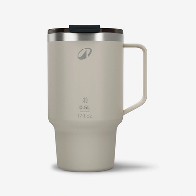 Quechua Turistický nerezový termohrnek 900 500 ml béžová