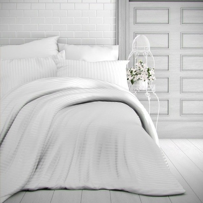 Kvalitex satén obliečky Stripe biela 220x240 2x70x90