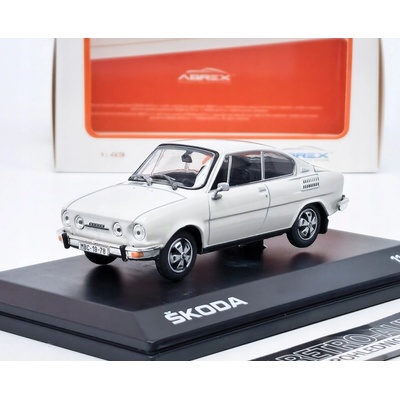 Abrex škoda 110R coupe 1978 šedobilá černá 1:43