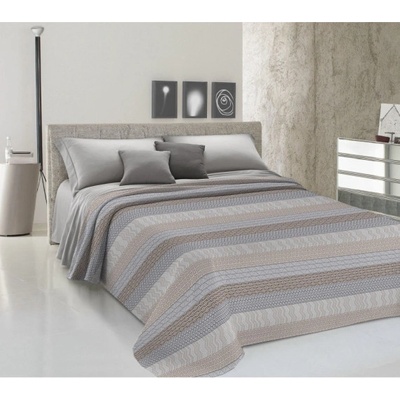 Mondo Italia Prikrývka na posteľ Piquet Azteco béžová Béžová 260x280 cm