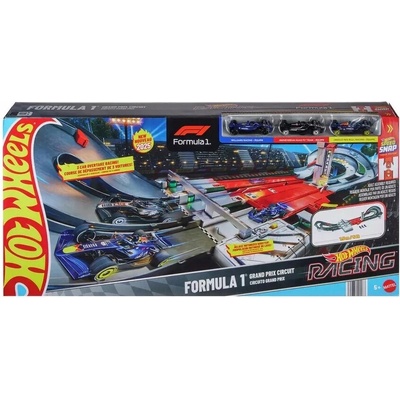 Mattel Hot Wheels Závodní dráha Racing Grand Prix Circuit F1 se 3 autíčky