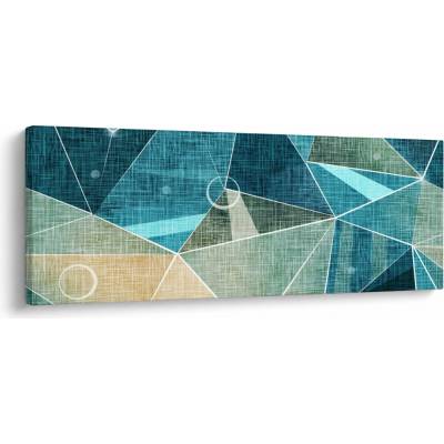 Obraz - Tyrkysová abstrakcia, jednodielne 100x40 cm