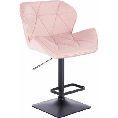 LuxuryForm Design Milano Velur na čiernej hranatej podstave / svetlo ružová