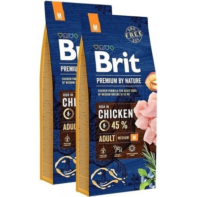 Brit Premium by Nature Adult Medium Breed Chicken 2 x 15 kg
