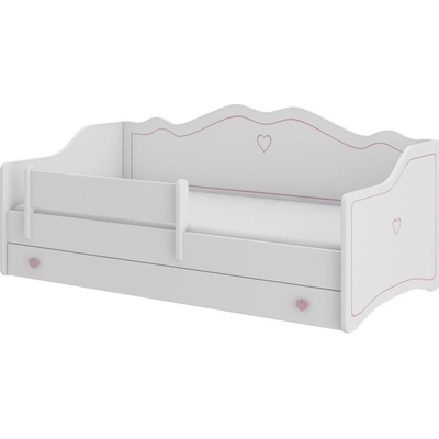 ADRK Furniture Emka bílá / růžová s matrací