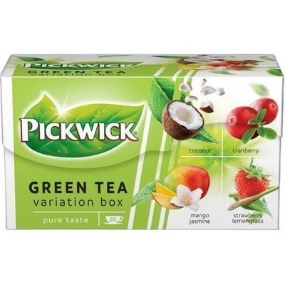 Pickwick Zelený čaj Green Tea variation kokos brusinky jahoda citronová tráva mango jasmín 20 x 1,5 g