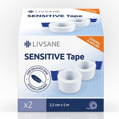 LIVSANE Fixační páska Sensitive 2,5 cm x 5 m 2 ks
