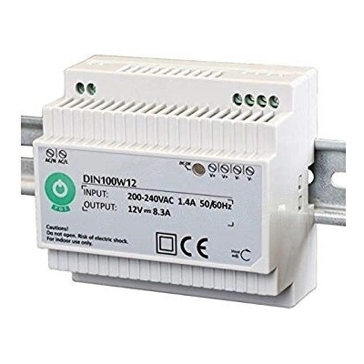 POS Napájací zdroj na DIN lištu 12V/8.3A 100W DIN100W12