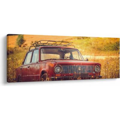 Obraz auta v poli, jednodielne 100x40 cm