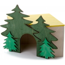 JK ANIMALS domček Les rohový pre morčata 15 x 15 x 16 cm