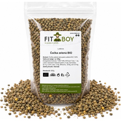 Fitboy Čočka zelená BIO 500 g