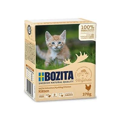 BOZITA krmivo pre mačky, mäsové guľôčky v omáčke Kitten 370 g