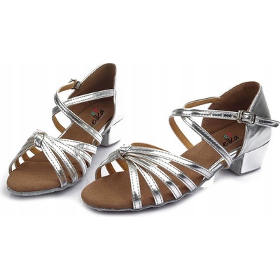 Lelka taneční boty do latino 602 - 3 cm silver – Hledejceny.cz