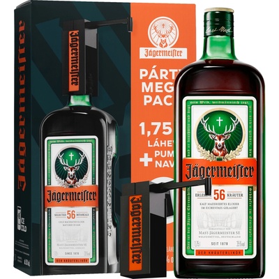 Jägermeister 35% 1,75 l (dárkové balení pumpa)