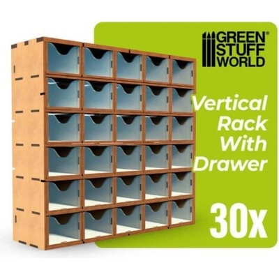 Green Stuff World MDF Vertical rack with 30 Drawers / MDF vertikální regál s 30 zásuvkami