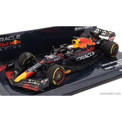 Minichamps Red bull F1 Rb18 Team Oracle Red Bull Racing N 1 Bahrain Gp Majster sveta 2022 Max Verstappen Matná modrá žltá červená 1:43