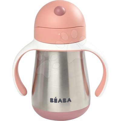 Beaba fľaša Bidon s dvojitými stenami Stainless Steel Straw Cup Old Pink 250ml ružová z nehrdzavejúcej ocele