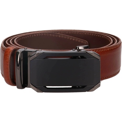 Pánský kožený opasek s automatickou sponou Belt Toro Fred hnědá