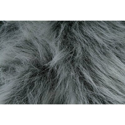 Kožešina, dlouhý vlas, černá s bílým vlasem, látky, metráž / 50 cm