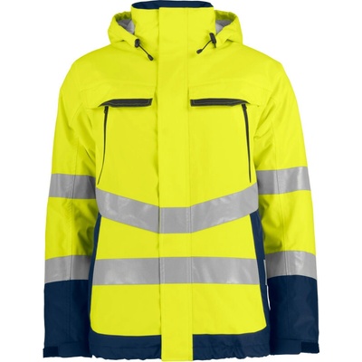 Projob Bunda 6441 Padded Jacket reflexní polstrovaná unisex hi vis yell Žlutá fluorescent/navy