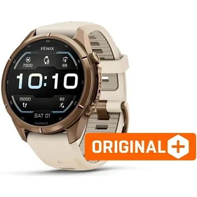 Garmin fenix 9 Pro - 43mm, AMOLED, Sapphire, Autumn Gold Titanium, Cream/French Gray band 010-04335-26