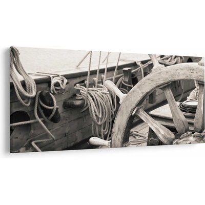 Obraz - Kormidlo plachetnice, jednodielne 250x125 cm