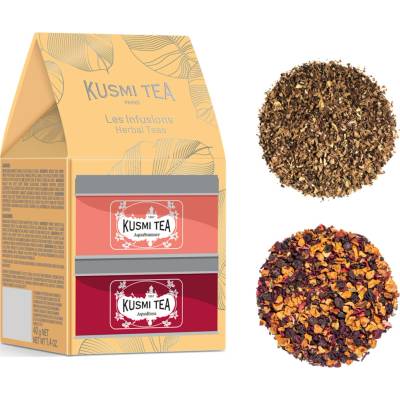 Kusmi Tea Sada dvou miniatur ovocných sypaných čajů AquaSummer & AquaRosa 2 x 20 g