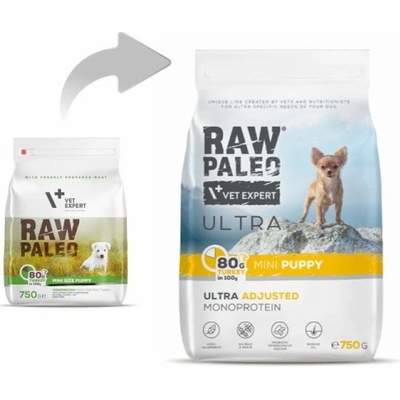 Vetexpert Raw Paleo Ultra Mini Puppy Turkey 0,75 kg