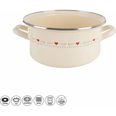 Orion Kastrol TONČA Lem 4 l 24 cm smaltovaný plech, nerezová ocel mix, 8592381228484