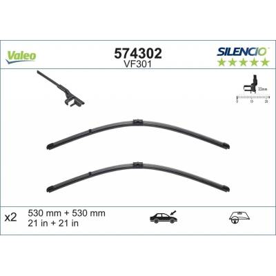 Valeo Silencio Flat Blade set 530+530 mm VA 574302