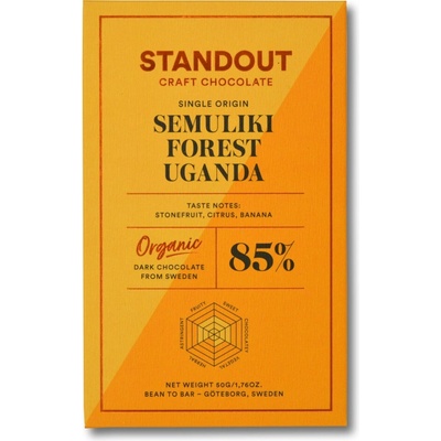 Standout Chocolate 85% hořká čokoláda Semuliki Forest Uganda Bio 50 g