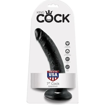 King Cock 7' Čierne dildó 18 cm