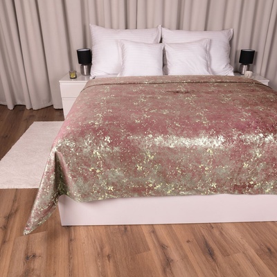 Biante Zamatový prehoz na posteľ Isabela IBL-013 Gold Design staroružový 260x280 cm