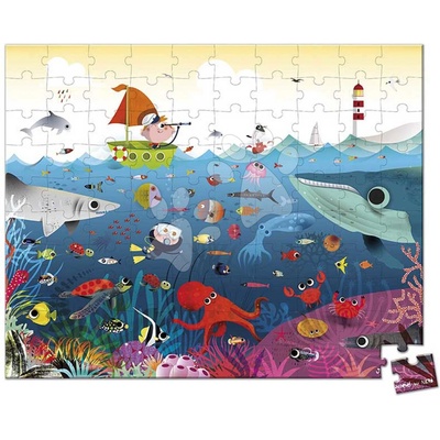 Janod v kufríku podmorský svet 02947 kartónové Cardboard Hat Boxed Underwater World 100 dielov