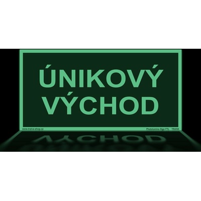 Traiva s.r.o Únikový východ Verze: Plast 300 x 150 mm tl. 1.1 mm - fotoluminiscenční - Kód: 10840